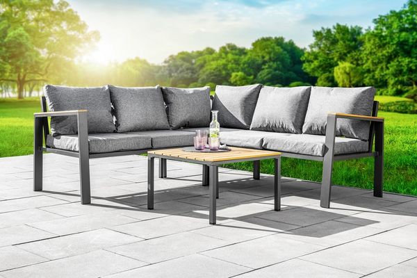 4tlg. Alu-Lounge LIROY grau/anthrazit