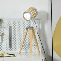 Tischlampe Stativ Tischleuchte 40 W Stativlampe E14 Sockel Stahl Natur 30 x 30 x 68 cm
