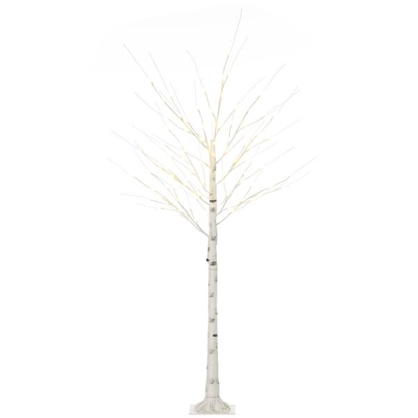 180 cm Kunstbaum, Birkenbaum mit LED-Beleuchtung, Weihnachtsbaum