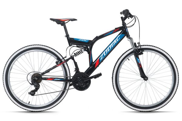 Mountainbike Fully 26'' Zodiac Schwarz-Rot RH 48 cm