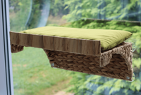 Fensterliege Cat Comfort Samt oliv Saugnäpfe