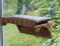 Fensterliege Cat Comfort Samt grau Saugnäpfe