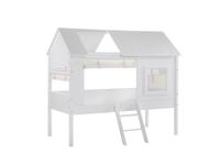 Charlotte Baumhaus Bett 90 x 200 cm Liegefläche inkl. Vorhang Set, Creme-Weiß