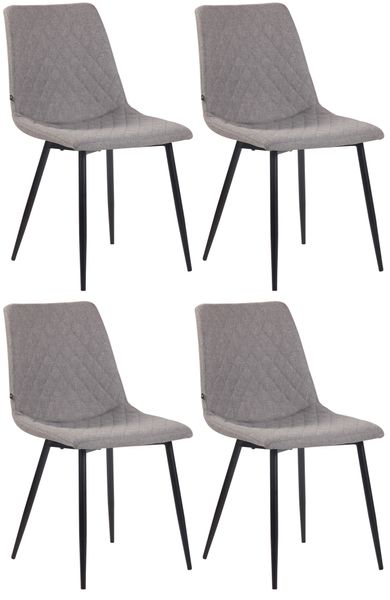4er Set Esszimmerstühle Telde Stoff, grau