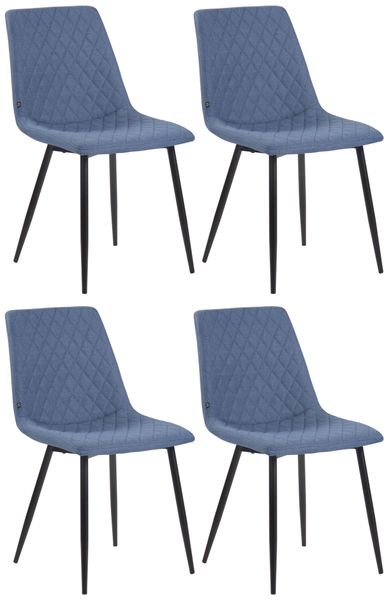 4er Set Esszimmerstühle Telde Stoff, blau