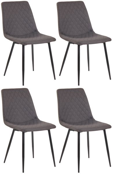 4er Set Esszimmerstühle Telde Stoff, dunkelgrau