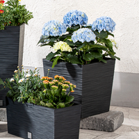 Powertec Garden Blumentopf "Florenz" - Eckig, ca. 19 Liter, Anthrazit 