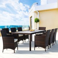 Sitzgruppe Polyrattan G3 8+1 Set (17tlg) braun