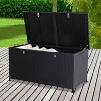 Auflagenbox XXL Polyrattan 150,4x76,8x73cm schwarz