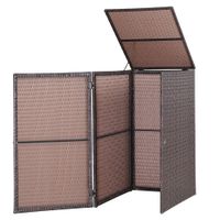 Mülltonnenbox Polyrattan 115x80x65cm braun