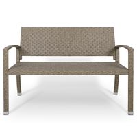 Gartenbank Polyrattan 122x90x55cm creme
