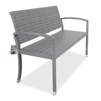 Gartenbank Polyrattan 122x90x55cm grau