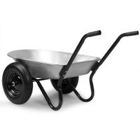 Schubkarre Doppelrad 150kg 126x75x71cm schwarz silber