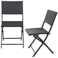Polyrattan Klappstuhl Rom 2er Set schwarz