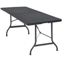 Buffettisch Rattanoptik 180x74x72cm schwarz