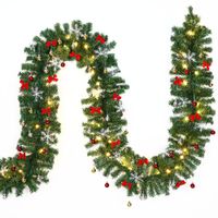 Weihnachtsgirlande inkl Beleuchtung inkl Deko 10m grün