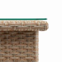 Gartentisch Beistelltisch Polyrattan 50x50x45 cm creme
