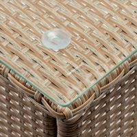 Gartentisch Beistelltisch Polyrattan 50x50x45cm creme