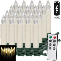 monzana® Weihnachtsbaumkerze inkl Fernbedienung und Batterien 20er Set 10,5x1,5cm warmweiß