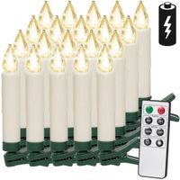 Weihnachtsbaumkerze inkl Fernbedienung und Batterien 20er Set 10,5x1,5cm warmweiß