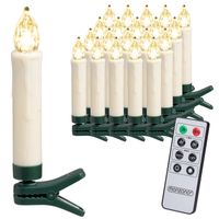 Weihnachtsbaumkerze inkl Fernbedienung 20er Set 10,5x1,5cm warmweiß