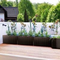 Hochbeet Polyrattan Optik 60x46x25cm anthrazit