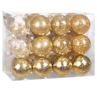 Christbaumkugeln transparent mit Deko Durchmesser 8cm 24er Set gold