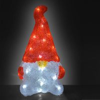monzana® LED Figur Wichtel Acryl 29,5 x 17 x 15cm rot/weiß/hautfarben