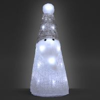 monzana® LED Figur Santa Acryl 31 x 12 x 12cm weiß/grau