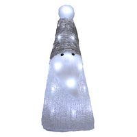 LED Figur Santa Acryl 31 x 12 x 12cm weiß/grau