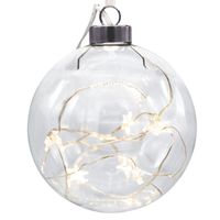 Dekokugel mit Lichterkette Durchmesser 9cm transparent
