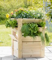 Hochbeet aus Naturholz XL, ca. 90 x 65 x 73 cm 