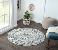 Teppich Josefine, 120cm x 120cm, Farbe Beige, rund, Florhöhe 8mm