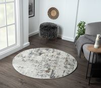 Teppich Ashley , 120cm x 120cm, Farbe Beige, rund, Florhöhe 8mm