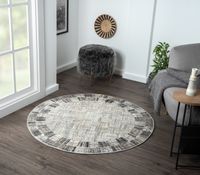 Teppich Sara , 120cm x 120cm, Farbe Beige, rund, Florhöhe 8mm