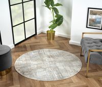 Teppich Royal Retreat , 120cm x 120cm, Farbe Beige, rund, Florhöhe 10mm