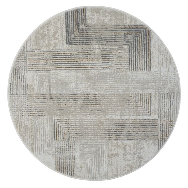Teppich Timeless Elegance , 120cm x 120cm, Farbe Beige, rund, Florhöhe 10mm