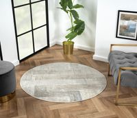 Teppich Timeless Elegance , 120cm x 120cm, Farbe Beige, rund, Florhöhe 10mm