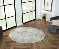 Teppich Mabel, 120cm x 120cm, Farbe Beige, rund, Florhöhe 10mm