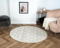 Teppich Phoebe, 120cm x 120cm, Farbe Beige, rund, Florhöhe 10mm
