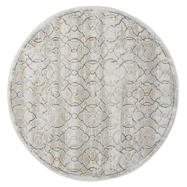Teppich Evelyn , 120cm x 120cm, Farbe Beige, rund, Florhöhe 10mm