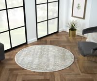 Teppich Evelyn , 120cm x 120cm, Farbe Beige, rund, Florhöhe 10mm