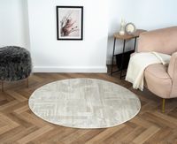 Teppich Violet, 120cm x 120cm, Farbe Beige, rund, Florhöhe 10mm