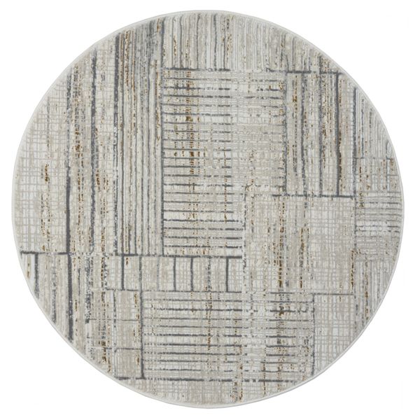 Teppich  Riley , 120cm x 120cm, Farbe Beige, rund, Florhöhe 10mm