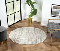 Teppich  Riley , 120cm x 120cm, Farbe Beige, rund, Florhöhe 10mm