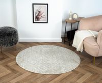 Teppich Rachel, 120cm x 120cm, Farbe Beige, rund, Florhöhe 10mm