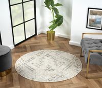 Teppich Leona, 120cm x 120cm, Farbe Beige, rund, Florhöhe 10mm