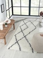 Teppich Laure , 80cm x 200cm, Farbe Weiß, rechteckig, Florhöhe 37mm