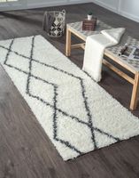Teppich Laure, 80cm x 300cm, Farbe Weiß, rechteckig, Florhöhe 37mm