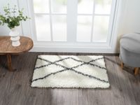 Teppich Laure , 60cm x 90cm, Farbe Weiß, rechteckig, Florhöhe 37mm